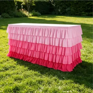 Teacher Desk Skirt Colorful Boho Table Skirt for Rectangular Desk, Back to School First Day of School Classroom Decor for Kindergarten Preschool Middle School