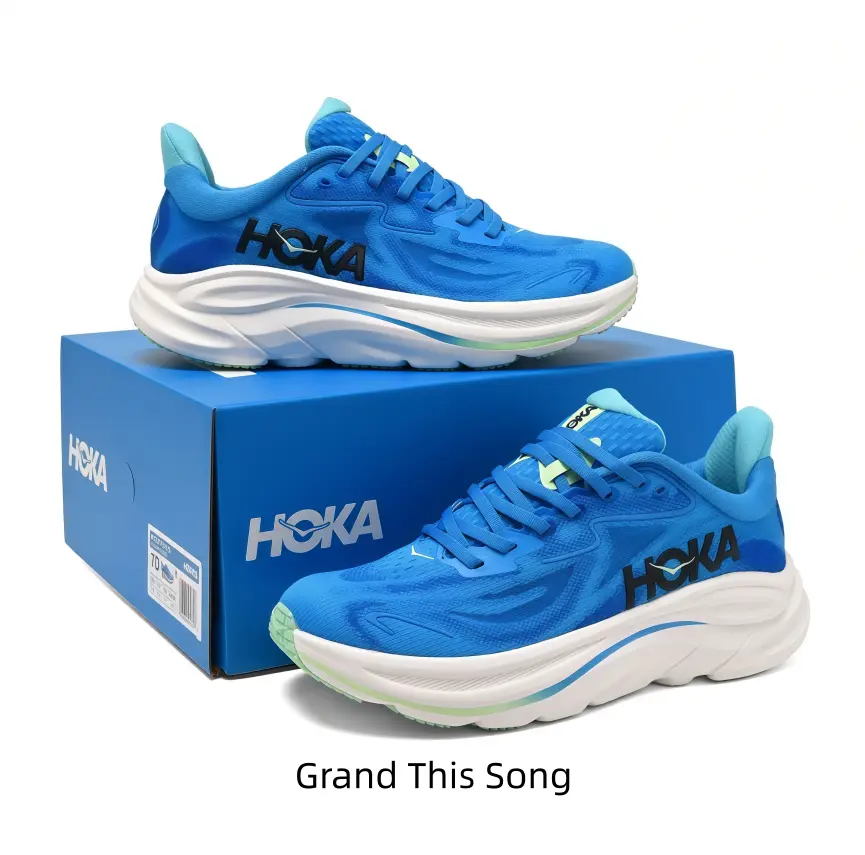 Royal blue mesh low-top running sneakers. Lightweight breathable knit upper, high-elastic shock-absorbing white foam midsole, anti-slip outsole, suitable for long walking and distance running.