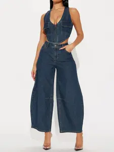 Taylor Barrel Jean Set - Dark Wash
