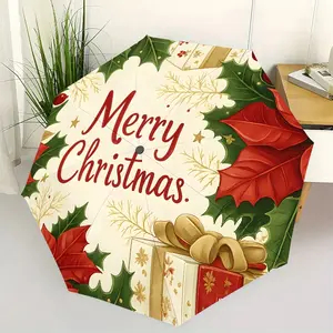 Auto Open Close Umbrella, 8-Rib Durable Frame, Christmas Snowflake Design, Lightweight Compact Folding, Waterproof UV Protection