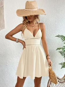 Splice Water Soluble Lace V-Neck Spaghetti Strap Dress