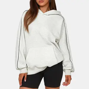 Women's Oversized Hooded Jacket Loose-Fitting Camouflage Long-Sleeved Pullover Front Pocket For Autumn Clothing Kangaroo Pocket Autumn Sports Jacket