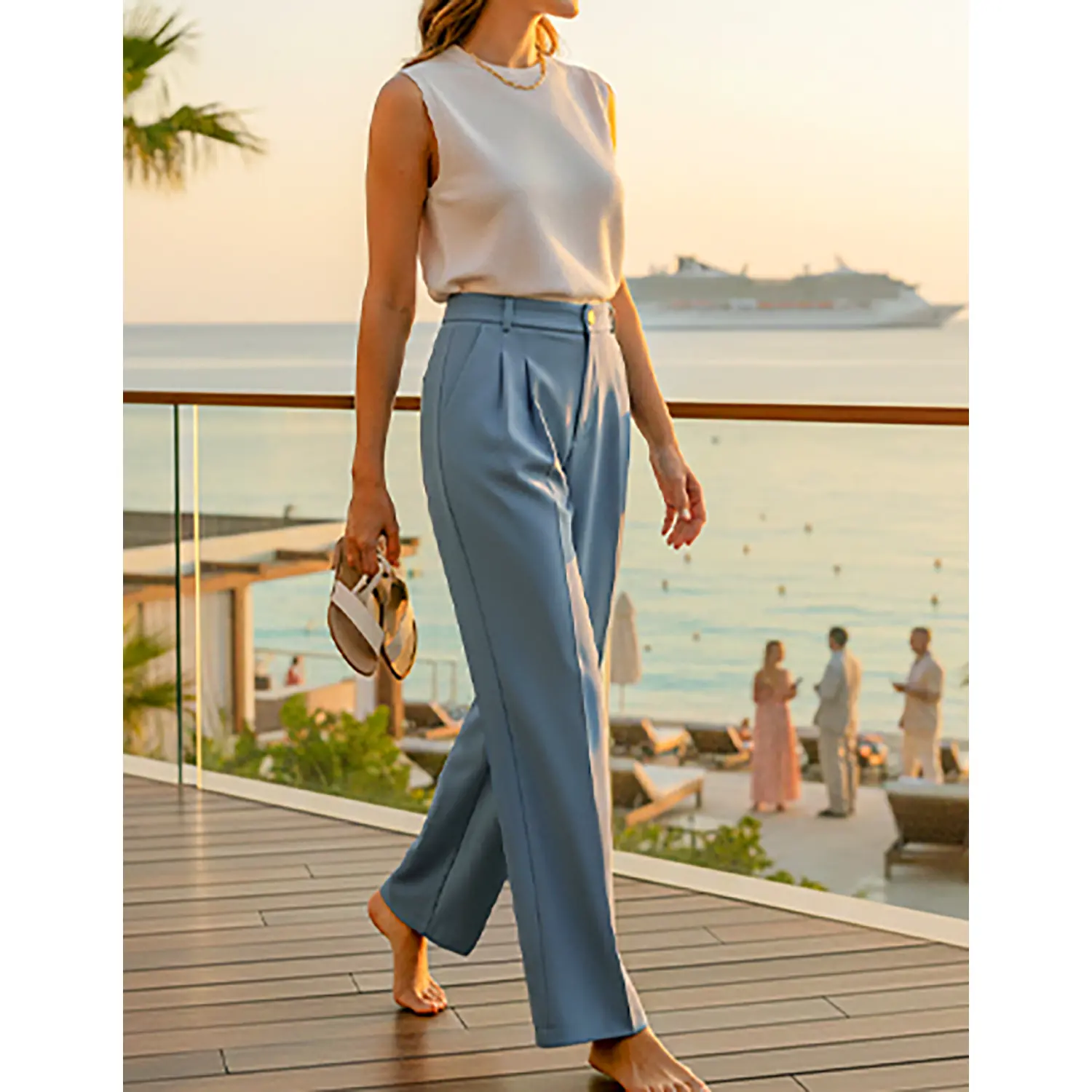 Flowy Pants Business Casual ZESICA Women's Wide Leg Dress Pants 2026 High  Waisted Business