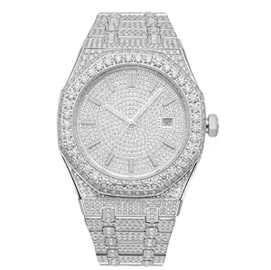 Signature Moissanite Fully Iced Automatic Watch – Round Diamond Dial