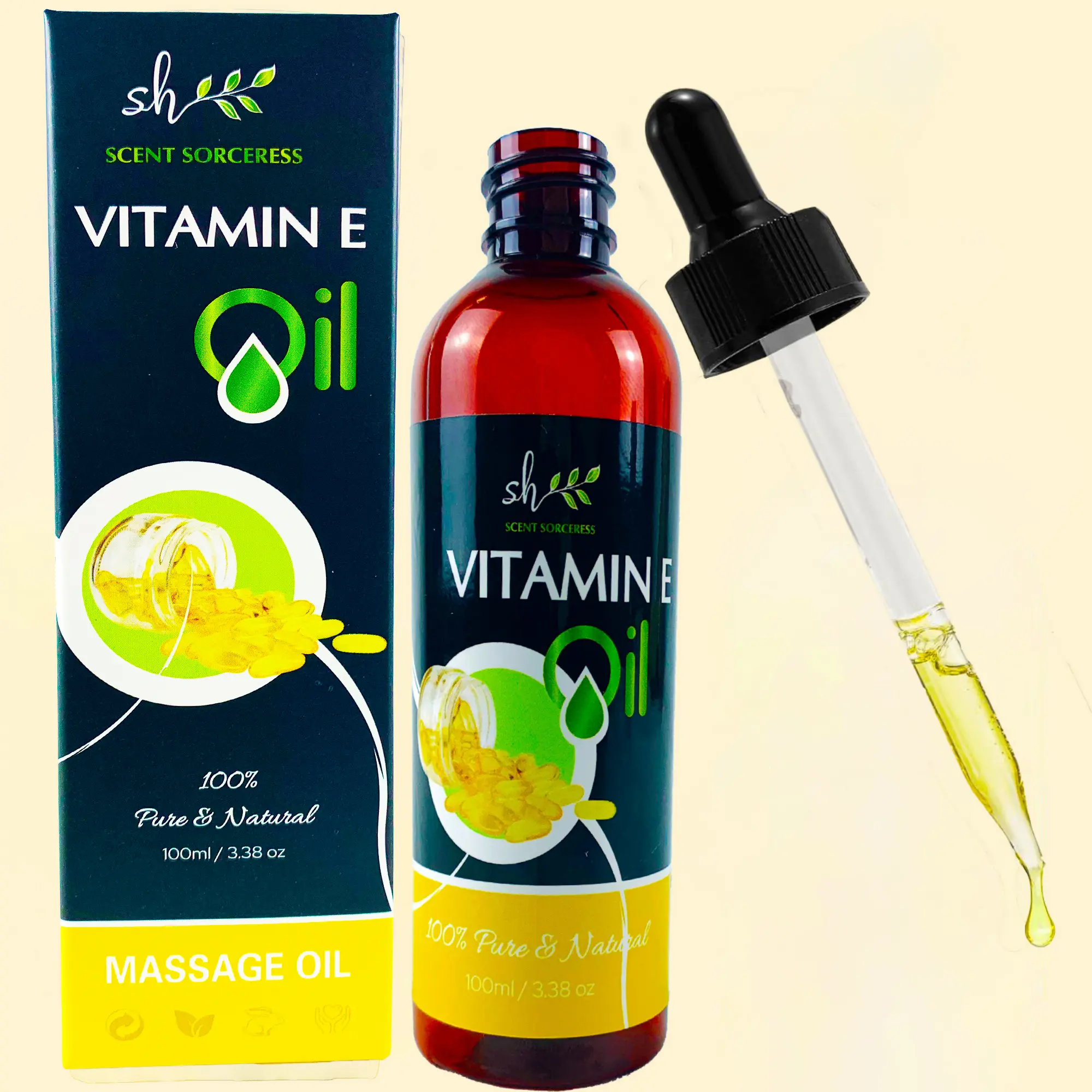100ml/3.38oz Vitamin E Moisturizing and Soothing Spa Essential Oil, Nourishing Skin Care Oil, All Skin Types, for Full Body Massage For Skin Care, Shower, Suit For Face, Body, Nails, Hair, Eyelashes Cosmetic body oil Moisturizer Moisture Hydrating