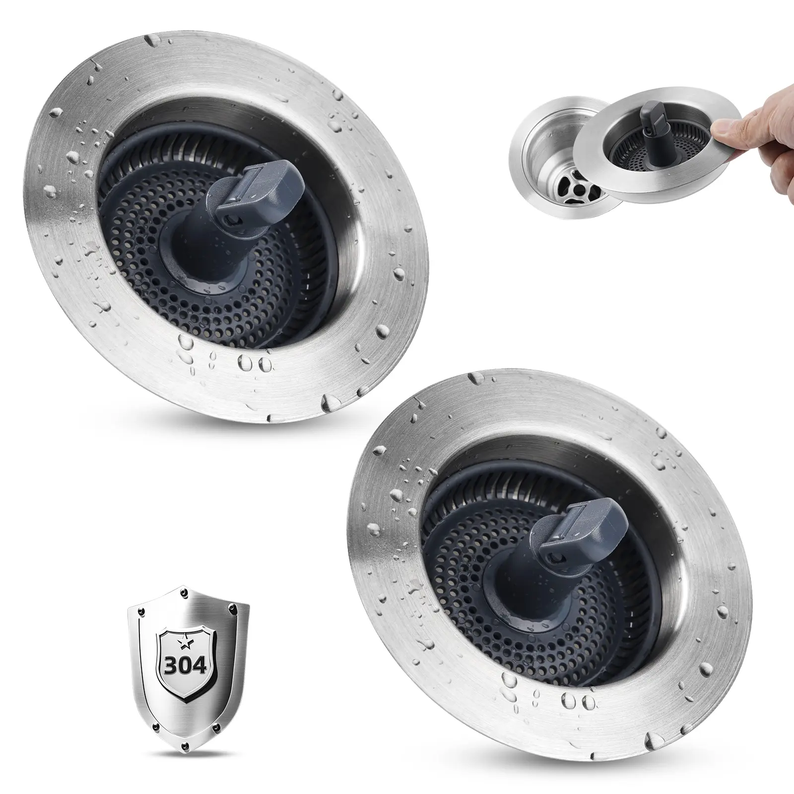 2 Pack 304 Stainless Steel with 1 Strainer