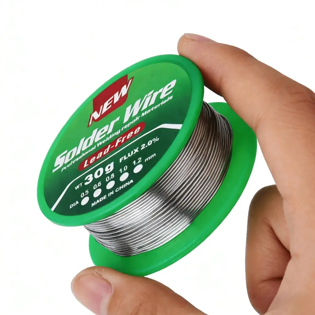 30g Lead-Free Solder Wire, Sn99.3-Cu0.7, 0.6/0.8mm Diameter, 2.0% Flux, Ideal for Electronics Repair, Home Wiring, Automotive Parts