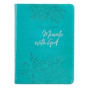 One-Minute With God For Women 365 Daily Devotions for Refreshment and Encouragement Teal Faux Leather Flexcover Gift Book Devotional w/Ribbon Marker