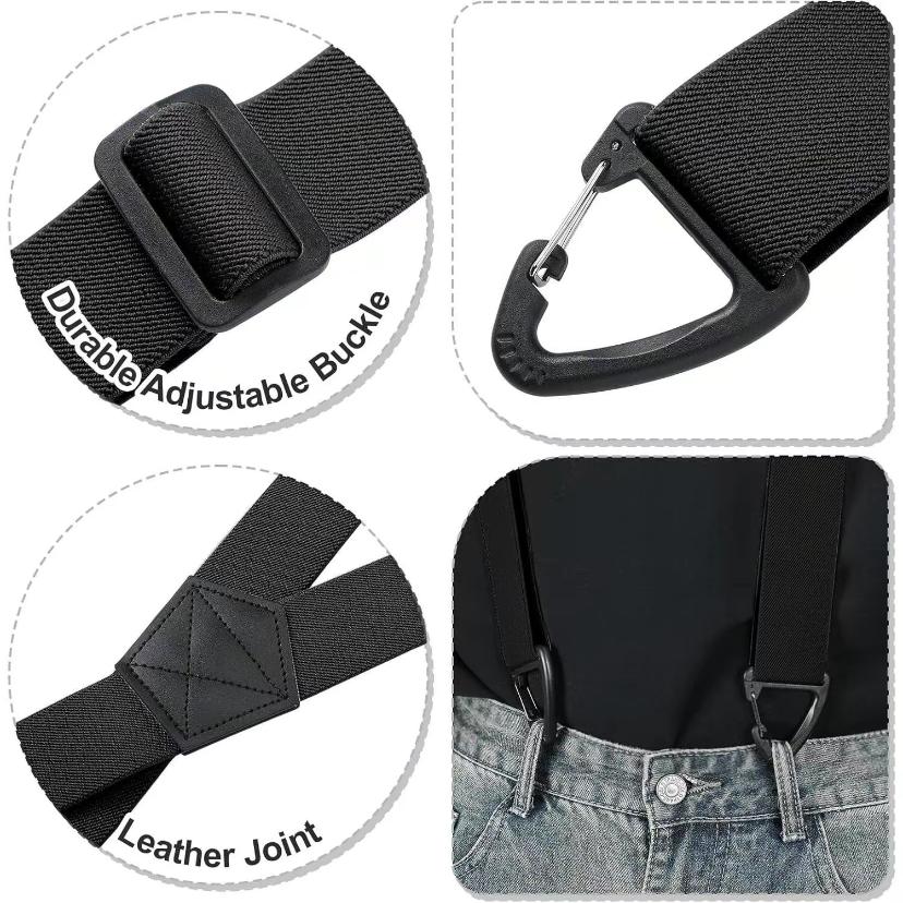 Suspenders for Men Heavy Duty, X Back Hidden Suspender 1.5" Under Clothing, Adjustable Work Suspenders for Men Women