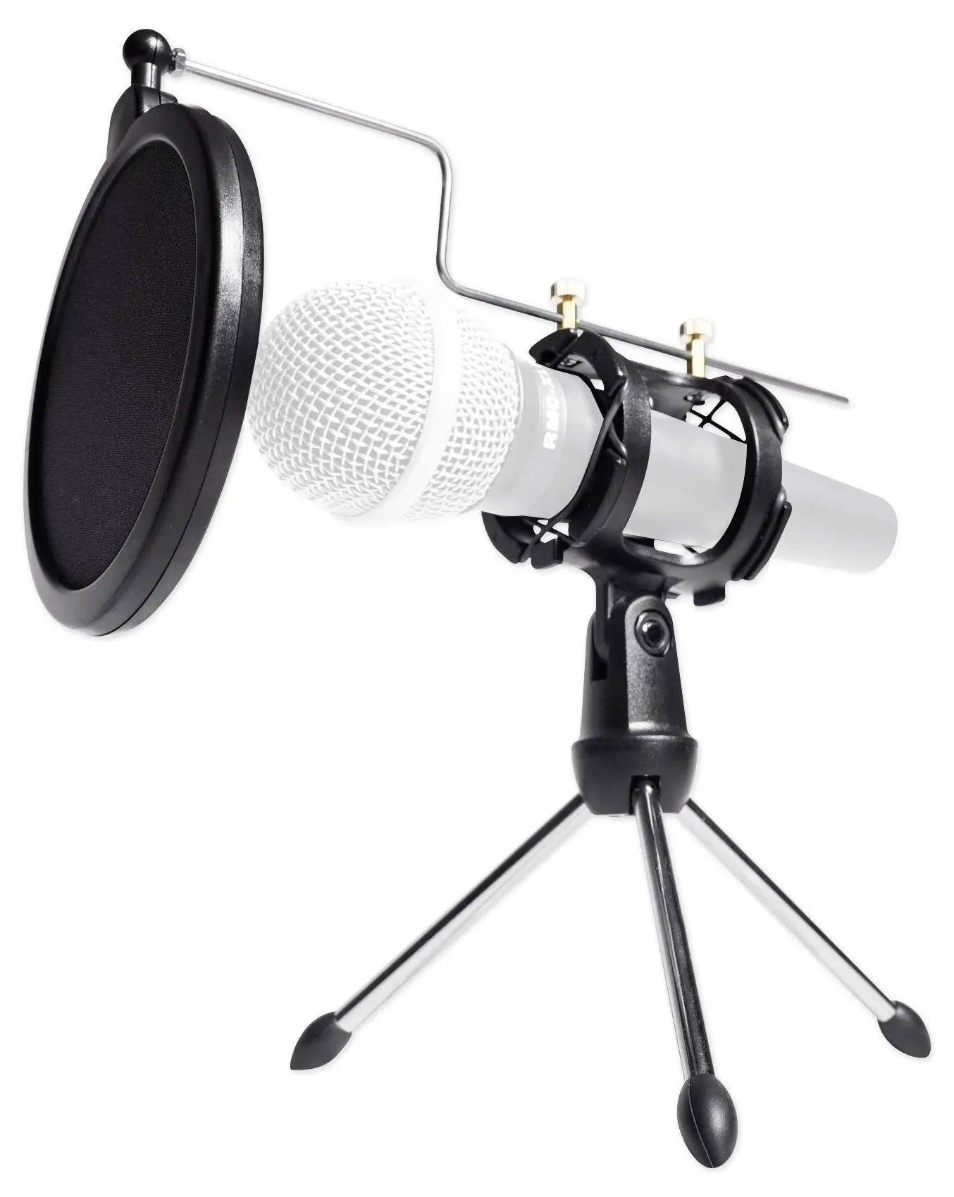 RTMS21 Adjustable Tripod Microphone with Detachable Mount for Audio Recording, Phone & Electronics Compatibility