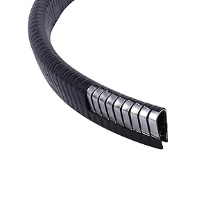 Rubber Edge Trim, U Channel Edge Trim with Metal Clips Edge Guard Protector, PVC Rubber Seal Strip for Sheet Metal, Car Doors, Hatches, Table Corners, Fit 3/64" to 1/4"(1.2mm-6.4mm), 6.5Ft, Black
