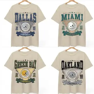 All Team Vintage Football T-Shirt, Sand Color Game Day Tee, Classic Sports Fan Shirt, Unisex Cotton Gift, Retro All Teams Football