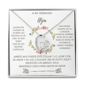 A Mi Hermosa Hija Collar De Amor Eterno, Regalos Para Mama Hija Collar Para Hija, Gift For Her, Romantic Necklace, Anniversary Jewelry, Valentine Gift For Wife Girlfriend, Birthday Present