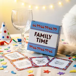 Family Gathering Table Card Game Set, 50 Conversation Cards for Dinner Entertainment, Portable Camping & Holiday Games, Family Fun Game