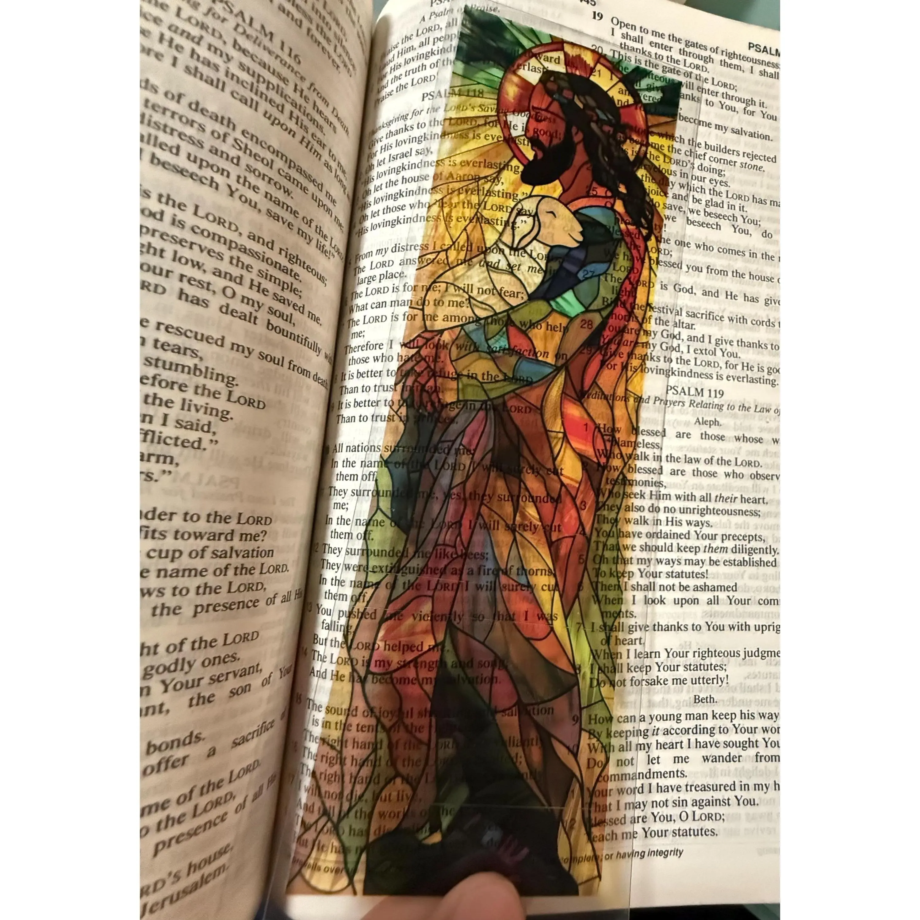 Stained Glass Transparent Bookmark - Christian Scripture Bookmarks