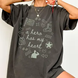 A Hero Has My Heart, Military Wife, Military Mom, Military Girlfriend Sweatshirt, Military Appreciation, Gift for Her, Deployment, Boot Camp  - Gift for Her