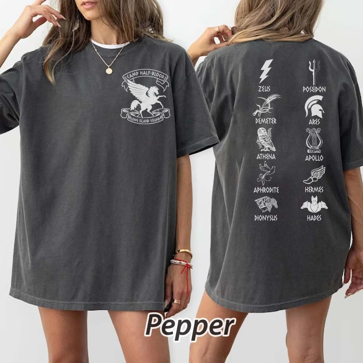 2 Side Camp Half Blood T-shirt Two Side Print Shirt, Greek Mythology Demigods, Percy Jackson Shirt, Cabins Shirt, Halloween Costume, Camping Shirt, Retro Styles, Bring Back the Classics, Full Color Range, Find Your Perfect Shade