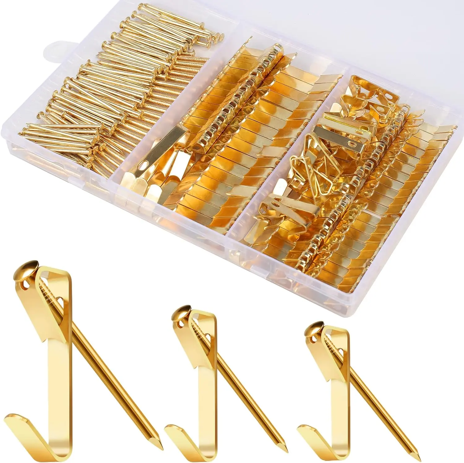 184-Piece Heavy Duty Picture Hanging Kit – 20/30/50lb Hooks with Nails for Frames, Mirrors, Art – Works on Drywall & Wood High Quality Durable Sturdy Bracket