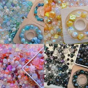 Mixed Resin Acrylic Beads 1000g Bulk Clearance | 8/10/12/16mm DIY Jewelry Making Crafts
