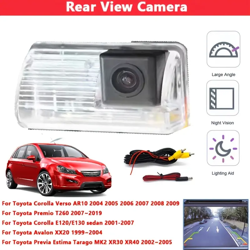 1PC Car Rear View Camera for Toyota Auris / Blade 2006-2012, High-Quality Reversing Camera with RCA Connector, Night Vision, Wide Angle, Suitable for Rear View Backup Assist System. Also Compatible as a Parking Camera or License Plate Camera
