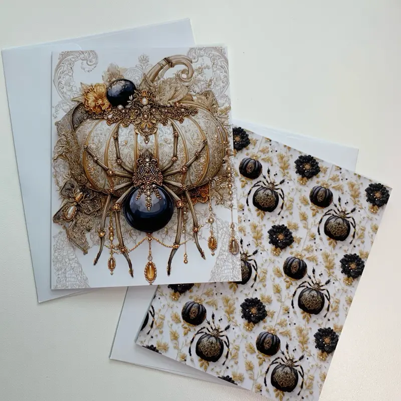 Handcrafted Greeting Card With Printed Design