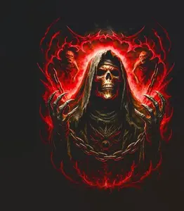 Halftone Skull Design for Black Fabric Ready to Press Heat Transfer DTF Transfer Direct to Film Heat Press Settings 300-320°F Cotton Polyester Firm Press Instructions