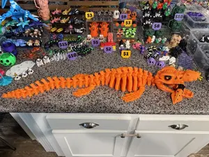 XXL Skeleton Mosasaurus Art Toy - So Big So Unique So Cool to Own - One-of-a-Kind Decor Ornaments with SQUID Included