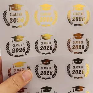 60pcs 2026 Graduation Stickers, Congratulatory Transparent Labels for Graduates, Perfect for Cap, Bag, Envelope Decorations, DIY Decal Film