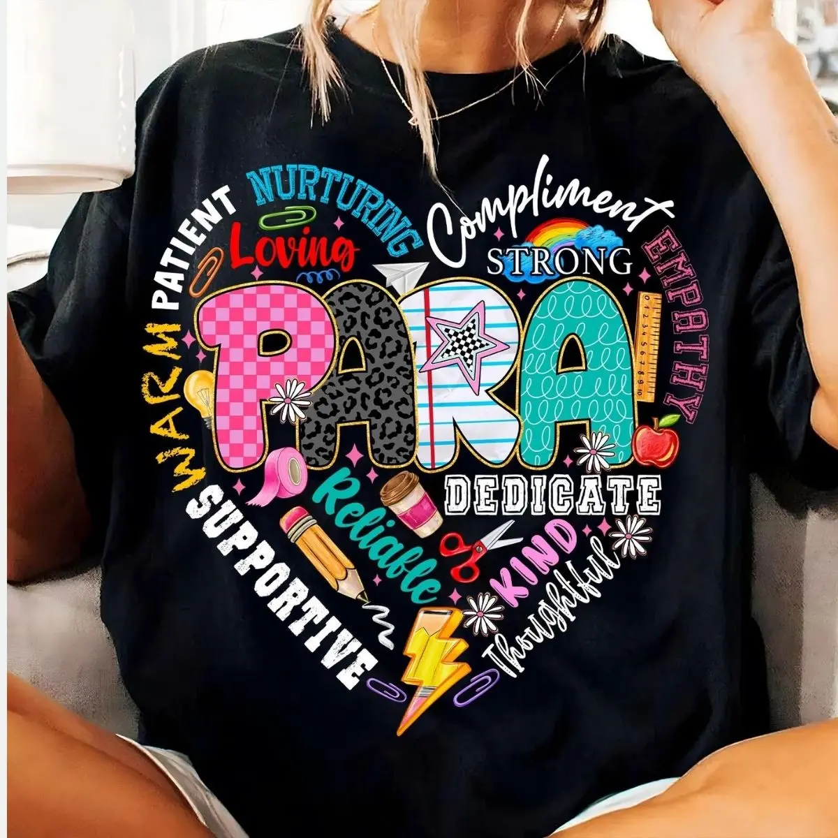 Strong Para Unisex T-Shirt Teacher Assistant Teacher Heart ,Back to School Unisex T-Shirt