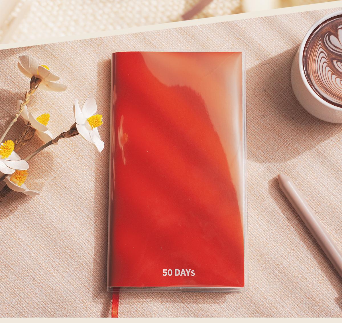 50-Day Diary Habit Tracker Goal Planner Daily Journal Self Improvement Notebook Productivity Journal Wellness Planner Mindset Journal Portable A6 Memo Book 50 Days Challenge Journal with Daily Plan Pages Ribbon Bookmark and 720 Stickers Gift Set