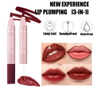 Dual-Use Lip Liner & Lip Glaze Dual-Ended Lip Makeup Tool, Featuring A Fine Tip For Precise Lip Lining And A Lip Glaze Brush That Delivers A Plumping, Glazed Glass Finish. Long-Lasting, Waterproof And Non-Transfer, It Makes An Ideal Gift Choice.