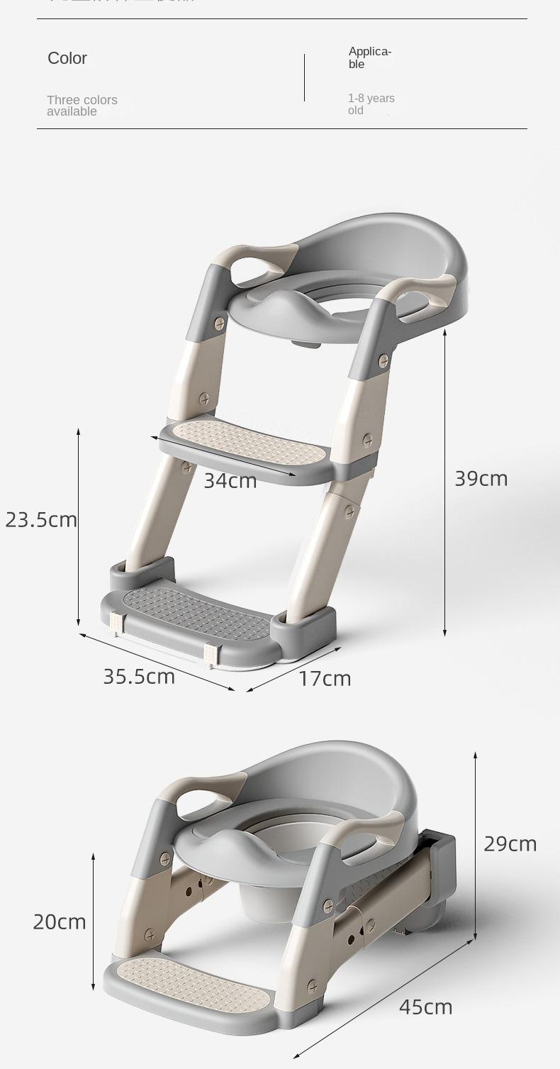 Potty Training Seat with Step Stool Ladder for Toddlers – Comfortable, Safe & Adjustable Toilet Trainer for Boys & Girls, Anti-Slip Pads, Easy Climb Design, Grey, Toilet Trainer for Kids, Potty Training Ladder for Bathroom, Non-Slip Kids Toilet Seat