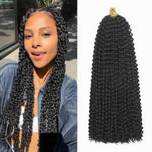 Passion Twist Hair 24 Inch 8 Packs Curly Crochet Hair For Black Women Water Wave Spring Twist Hair Braiding Hair For Faux Locs Butterfly Locs Long Boho Crochet Braids