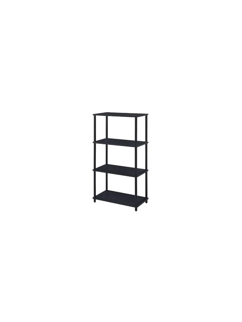 212 MAIN 44 in. Black Metal 4-Tier Etagere Bookshelf (Model 486302) - Metal Frame, Open Back, Fixed Shelves, Distressed Finish, Rustic Look for Office & Commercial Furniture