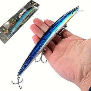 Artificial Fishing Lure, 1 Count 18cm/7.1in Floating Long Minnow Sea Fishing Bait, Floating Fishing Lures, Fishing Accessories for Outdoor Fishing