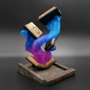Magic Dice Tower Book Decor – Resin Wizard-Inspired Tabletop Gaming Ornament