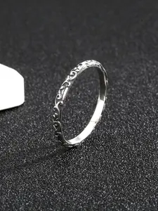 Women's S925 Silver Color Vine Pattern Ring, Fashionable New Style Jewelry for Women, Party Casual Daily Wear Gift Idea, Wedding Rings