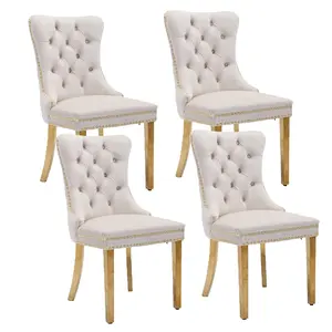 Velvet Dining Chairs Set of 2/4/6, Tall Back Side Chair, Modern Upholstered High-end Tufted Side Chair,Golden Stainless Steel Plating Legs,For Kitchen and Dining Room dinning chair
