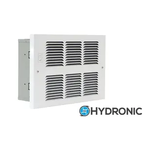 King Electric H612 6-8-AS-FS-GW 6000 & 7600 BTU Hydronic Small Wall Heater with Aqua Switch & Fan Switch, White