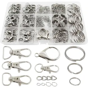 325 count  Making Kit  Clips with Swivel Clasp Hooks Key Rings Lobster Clasps Open Jump Rings Extender Chains for DIY Crafts, Necklace Bracelet  Purse Making Supplies