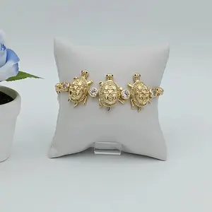 Turtle bracelet with viergen.14k gold plated,high quality