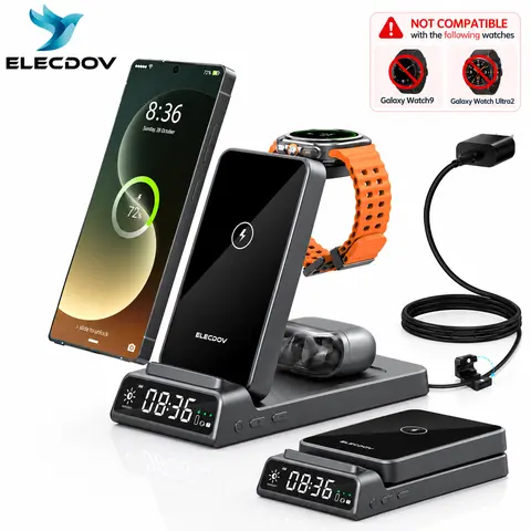 3-in-1 Foldable Portable Magnetic Wireless Phone Charger - USB Fast Charging Wearable & Cellphone Accessory for iPhone 18/17/16-8, Samsung Galaxy, Smart Watch, Wireless Earbuds | tiktokshopbacktoschool-CE20 techvibes