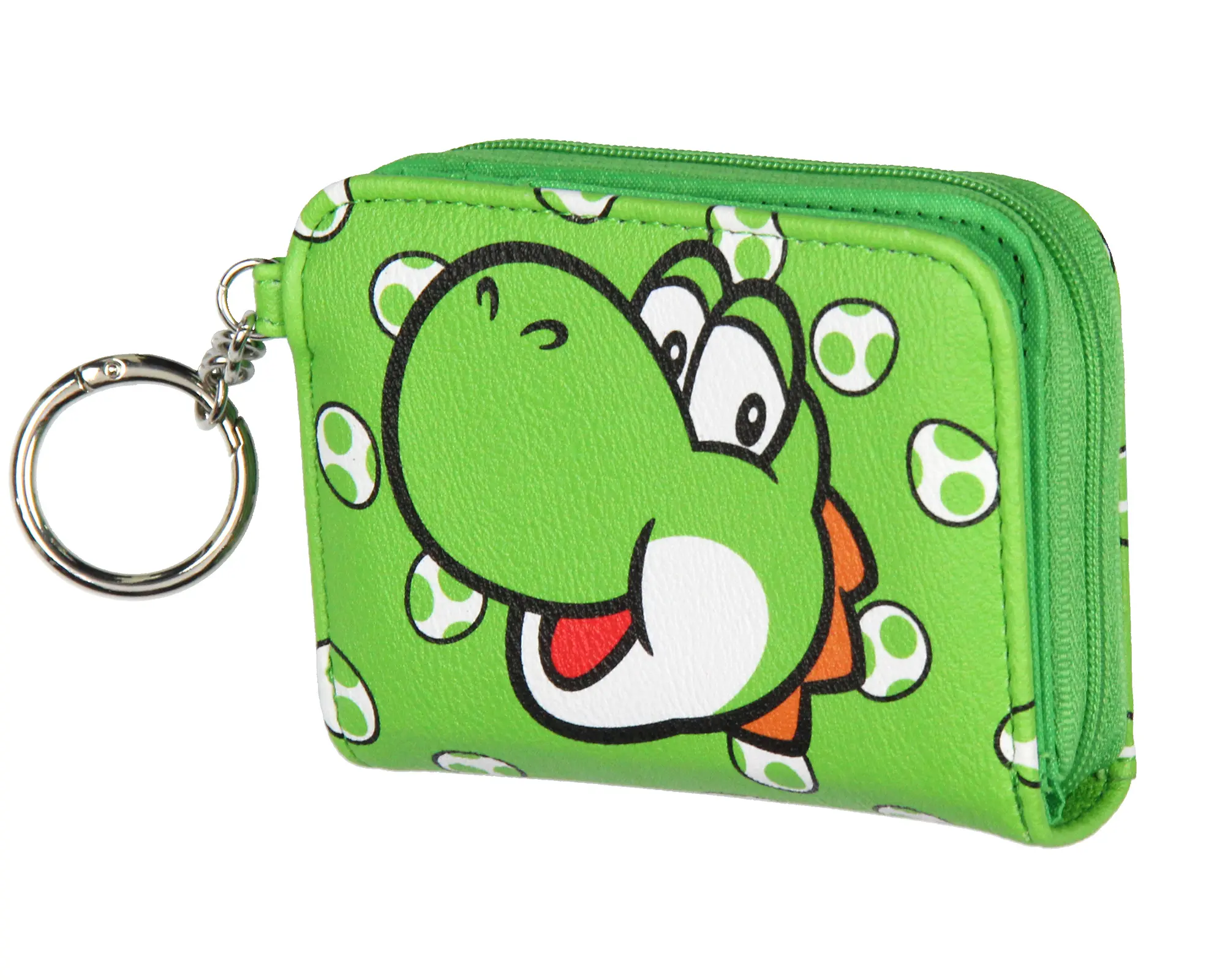 Super Mario Yoshi Women's Compact Wallet With Snap Closure And Zipper Compartment, Wallet Storage, Card Holder