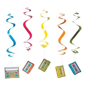 30" Totally 80s Hanging Swirls - 12 Pc.
