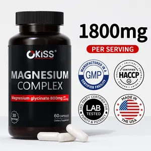 Okiss 1800mg Magnesium Glycinate Complex, Gentle on Stomach, Ashwagandha, L-theanine, Chamomile, Vitamin B6