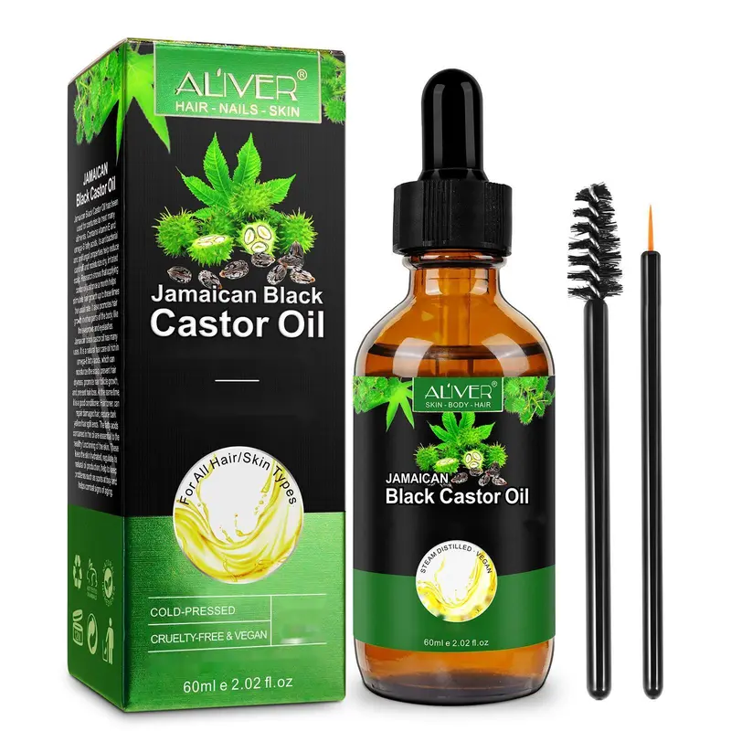 Aliver Jamaican Black Castor Oil 60ml – Skincare & Massage Oil for Body Care and Comfort Cosmetic body oil