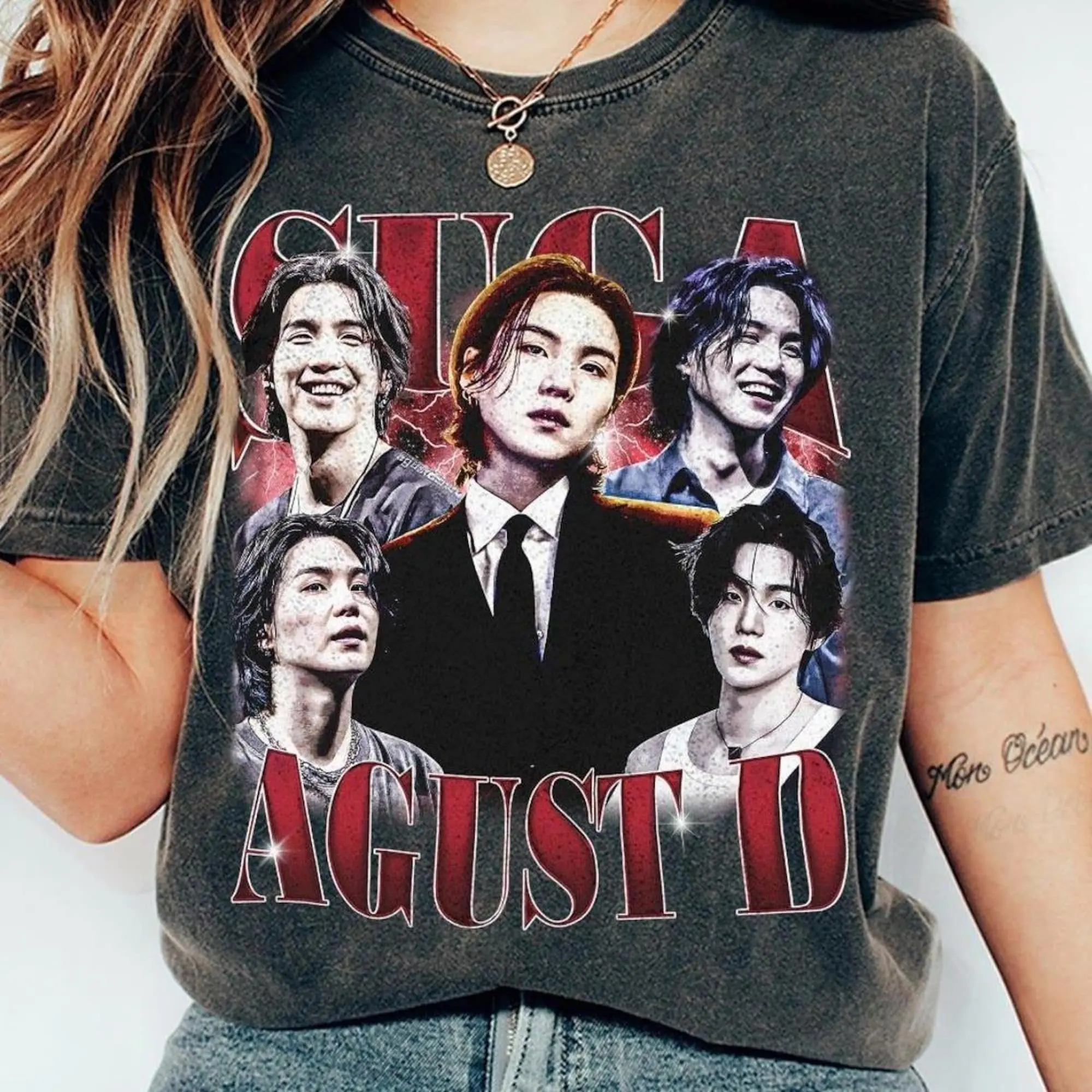 Suga Agust D Vintage Shirt, Agust D D-Day Tour Shirt, Kpop Suga On Tour, Kpop Fan Gift 90S Style, Music Tour Gift Unisex, Gift For Women And Man