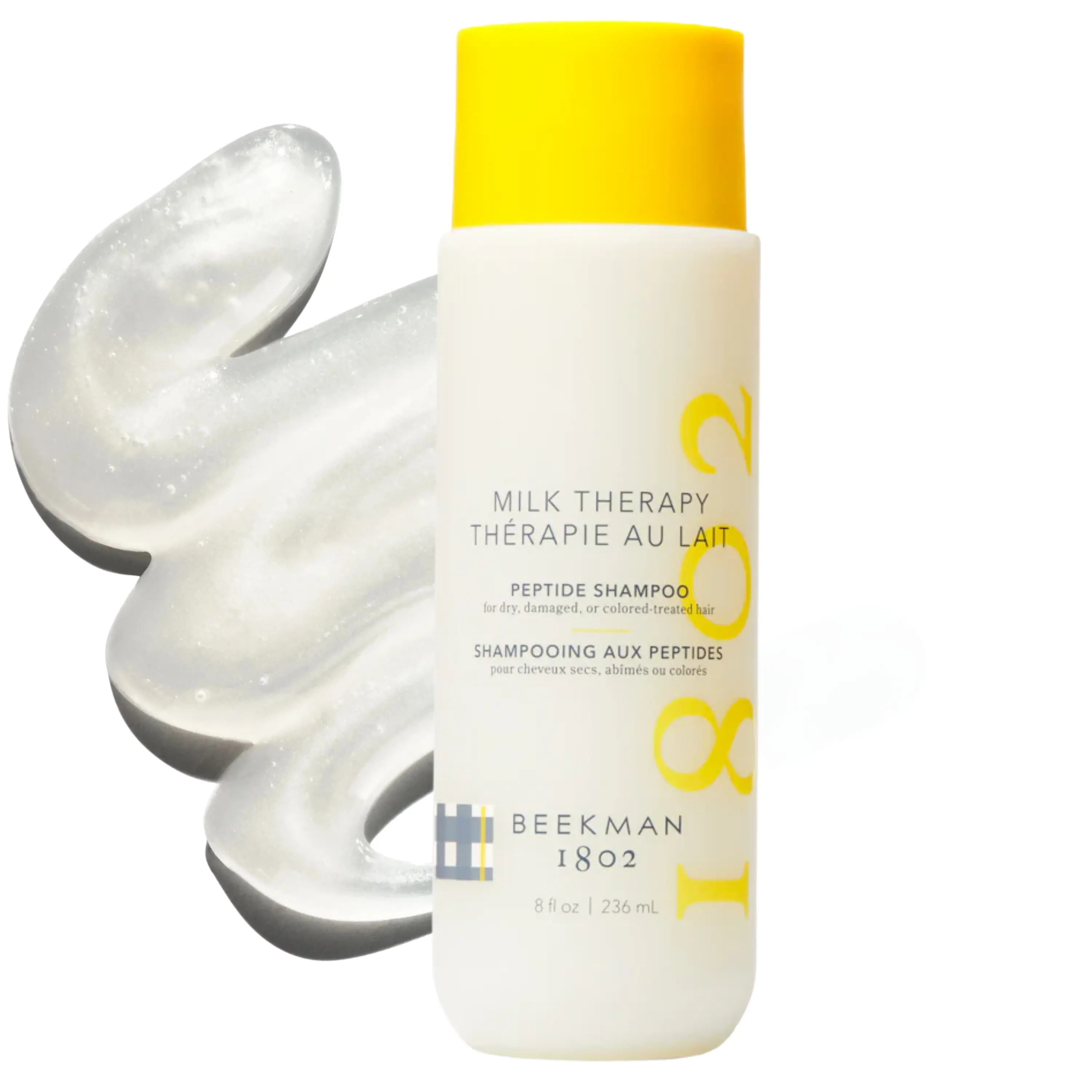 Beekman 1802 Milk Therapy Peptide Shampoo – Repairs Damage & Improves Hair Health With Goat Milk Proteins, Brazilian Flex Peptide Bond & Hydrolyzed Collagen, Safe for Color-Treated Hair, 8.45 fl oz