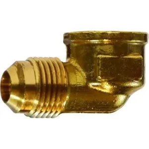 1/4 OD X 1/4 FIP Brass Flare X Female IP Elbow