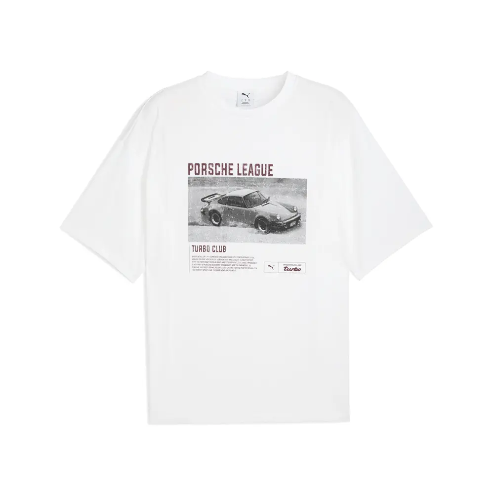 PUMA Mens Porsche Legacy Graphic Crew Neck Short Sleeve Casual Tops Casual - White